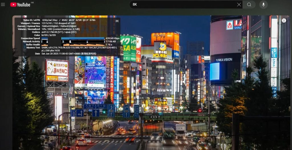 良心云丨YouTube 8K视频加载速度